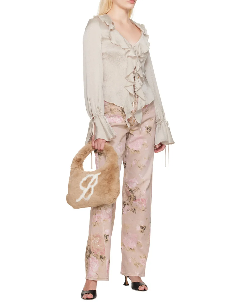 Blumarine Floral Print Boyfriend Jeans