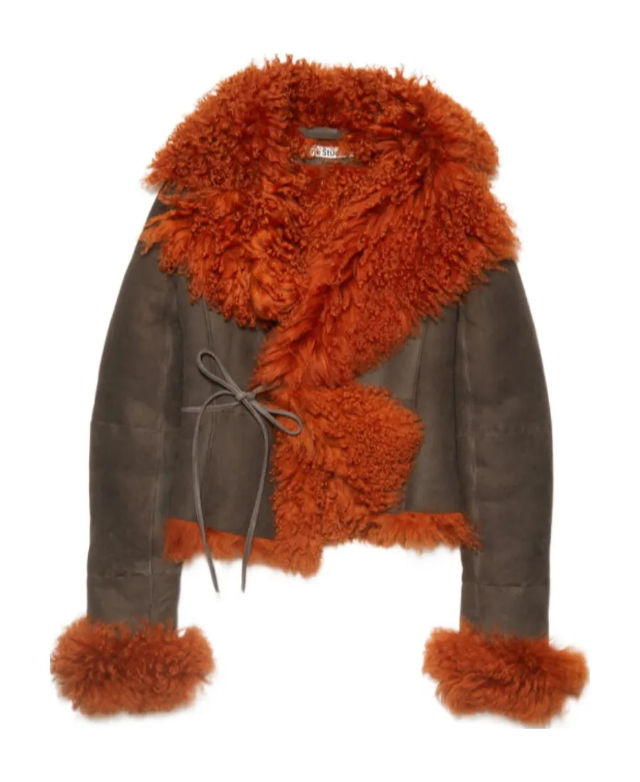 Logo Sheepskin Trimmed Casual Jacket