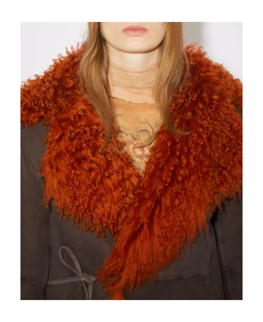 Logo Sheepskin Trimmed Casual Jacket