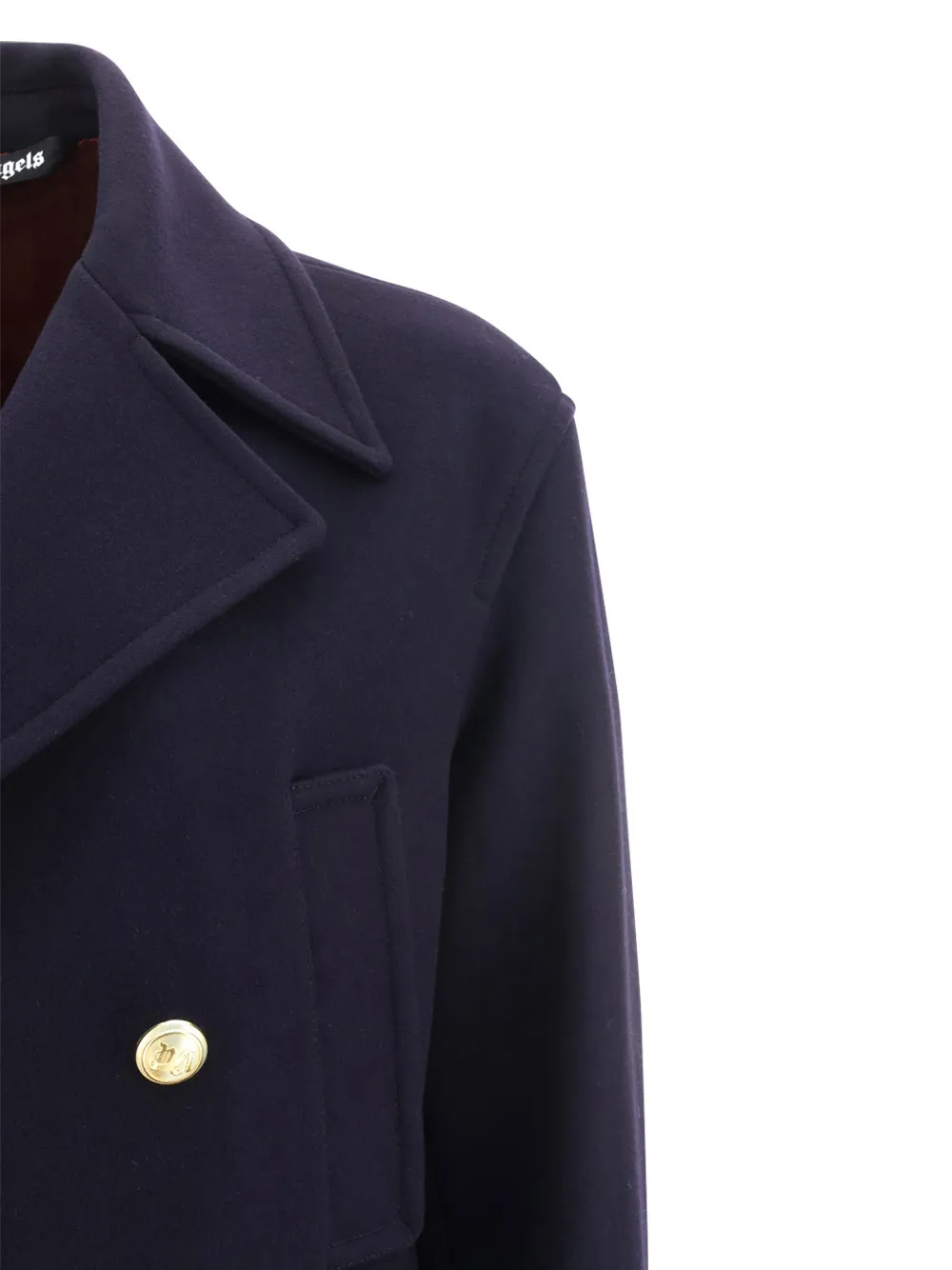 Palm Angels Palm Tree-Embroidered Double-Breasted Coat