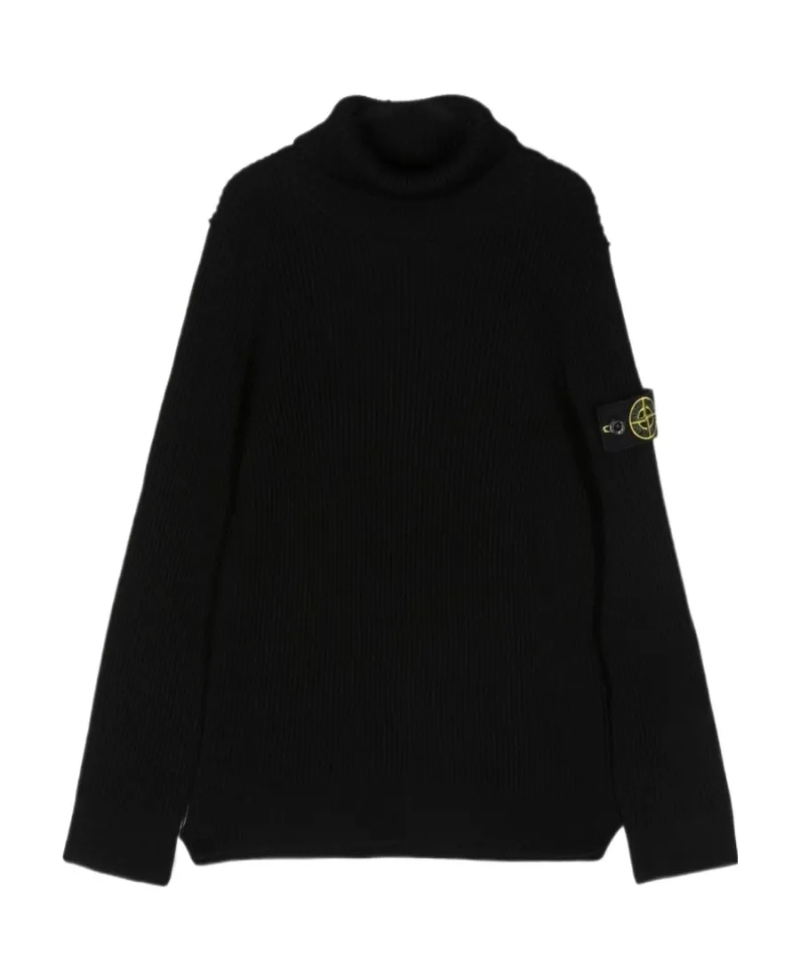 Stone Island Junior Compass-Patch Roll-Neck Jumper