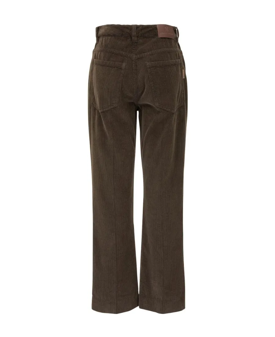 High-Waisted Flared Corduroy Trousers