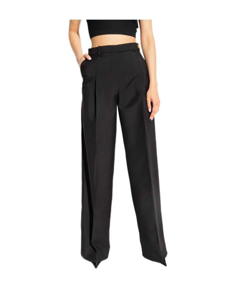Versace Medusa Button High Waist Tailored Pants