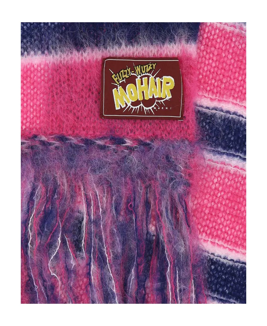 Marni Fringed Striped Scarf