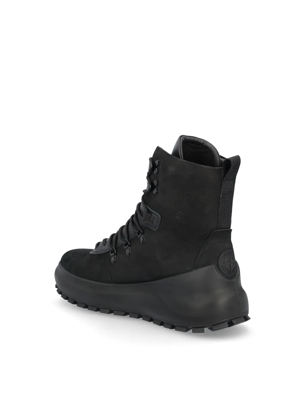 Stone Island Round-Toe Lace-Up Ankle Boots