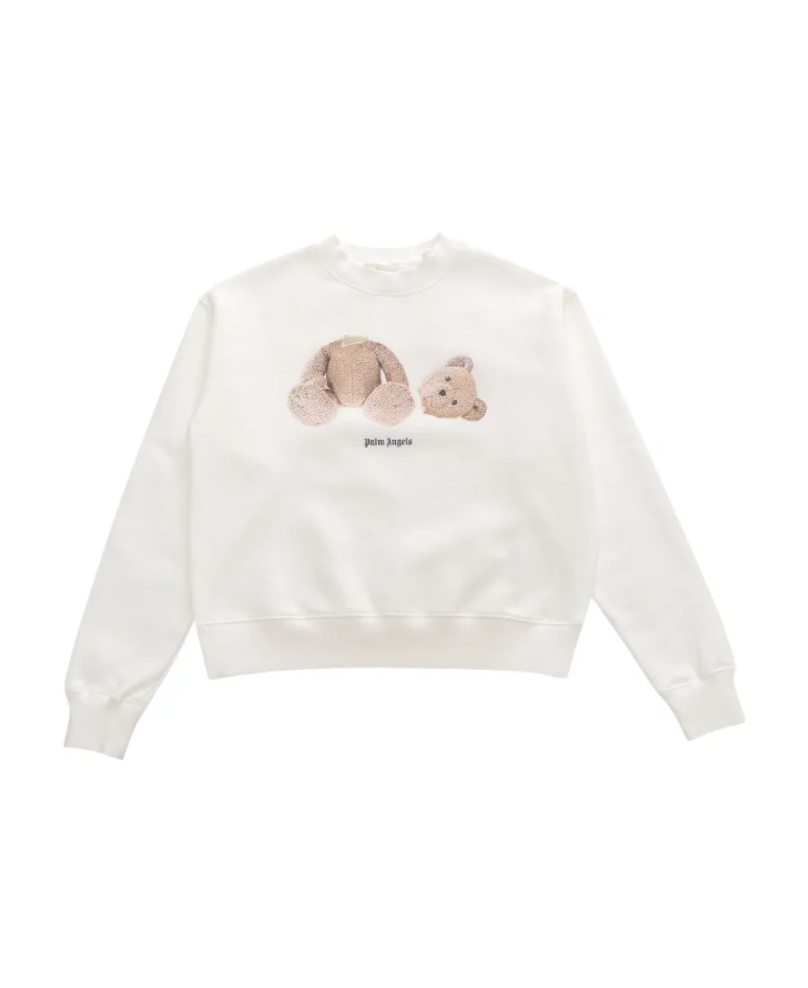 Palm Angels Kids Logo Detailed Crewneck Sweatshirt