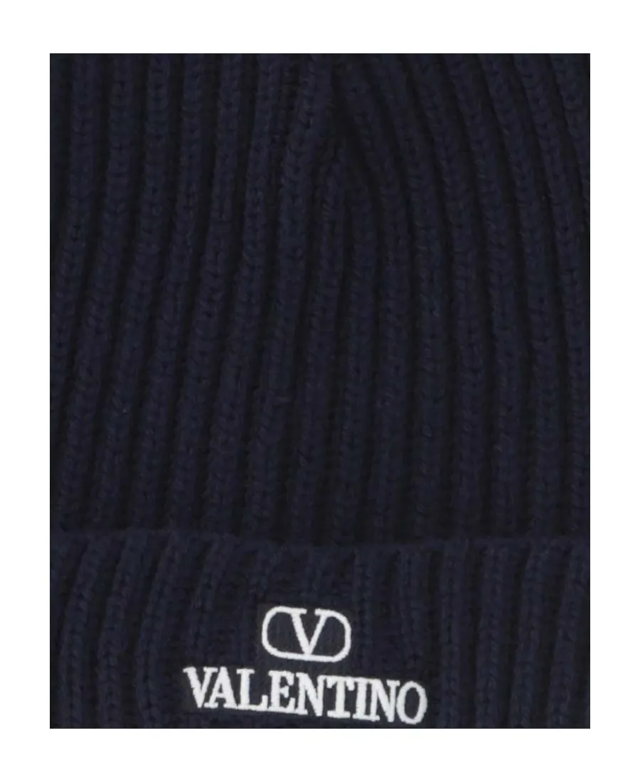 Valentino Logo Embroidered Knitted Beanie