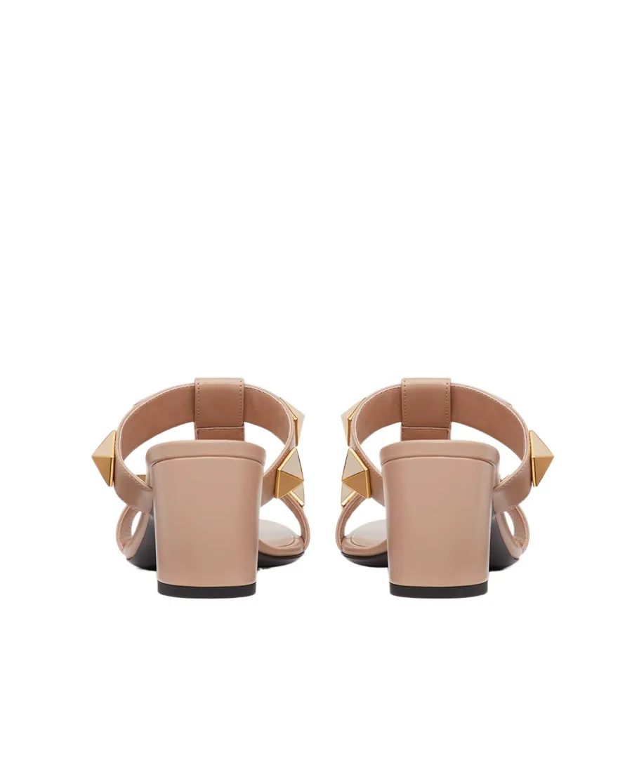 Roman Stud Calfskin Slide Sandal 60 Mm