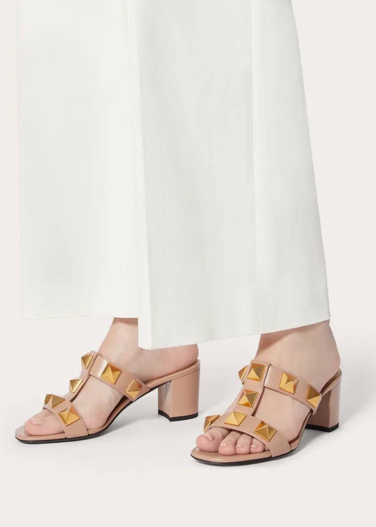 Roman Stud Calfskin Slide Sandal 60 Mm