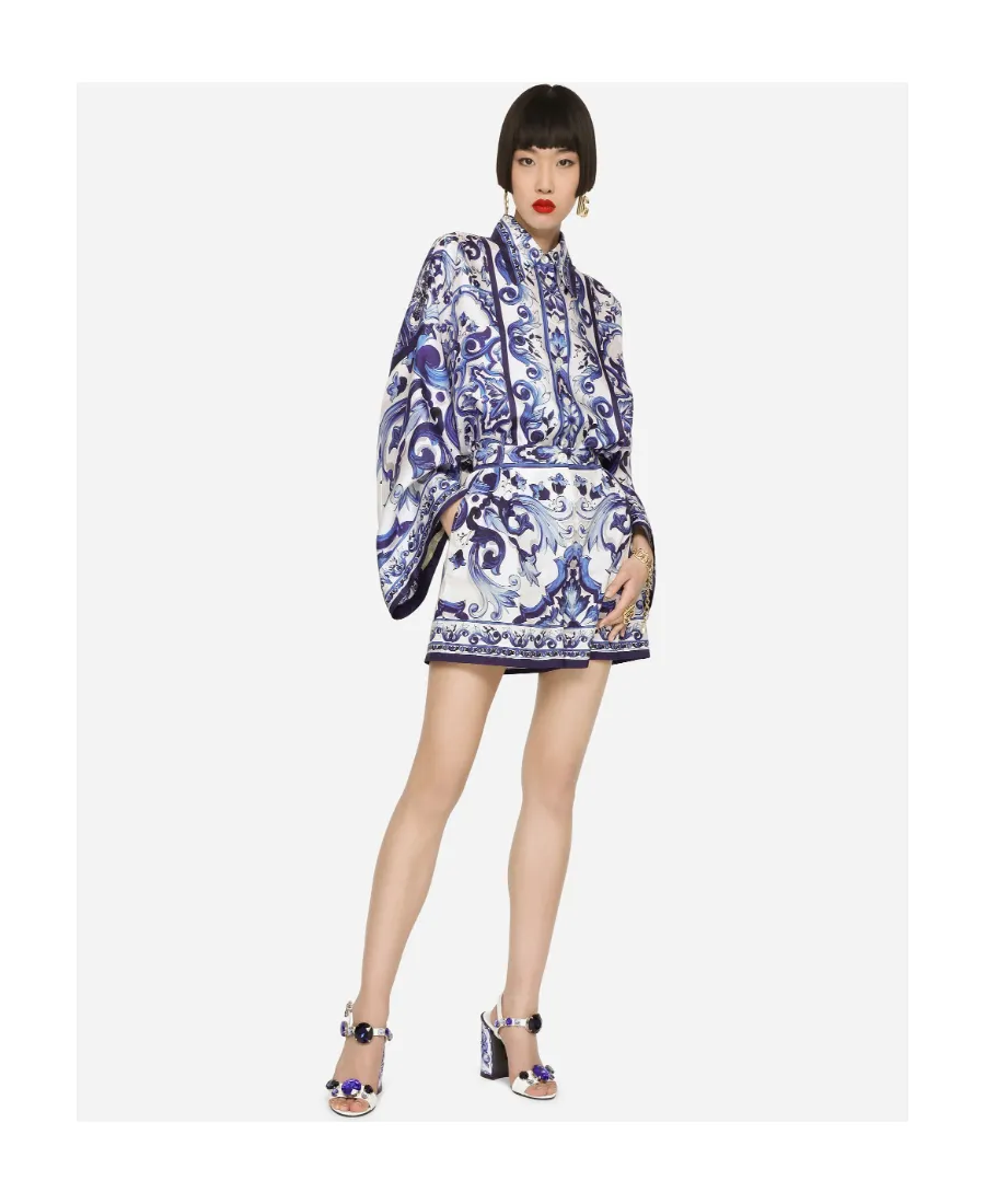 Dolce & Gabbana Majolica-Printed Oversize Shirt