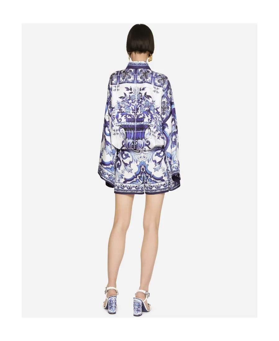 Dolce & Gabbana Majolica-Printed Oversize Shirt