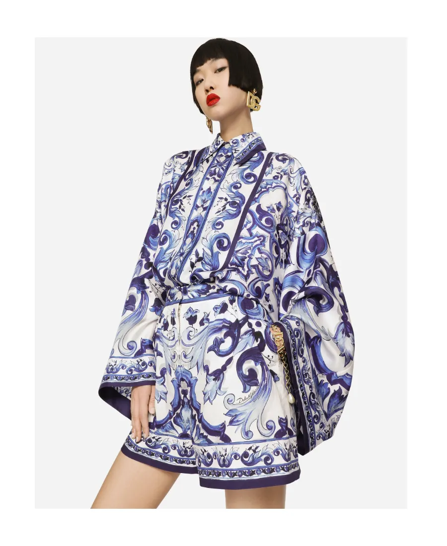 Dolce & Gabbana Majolica-Printed Oversize Shirt