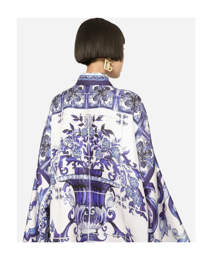 Dolce & Gabbana Majolica-Printed Oversize Shirt