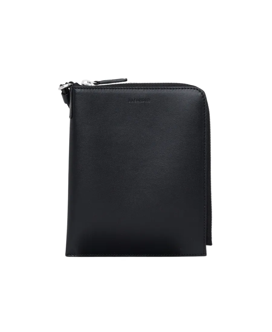 Jil Sander Logo Embossed Zipped Wallet