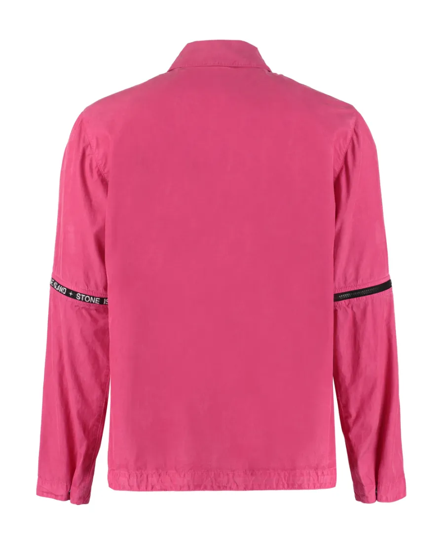 Stone Island Logo Detailed Buttoned Overshirt