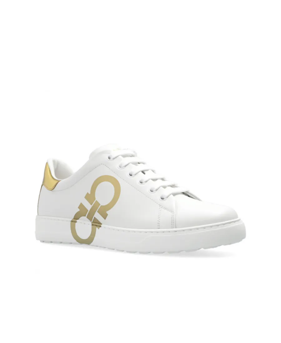 Logo-Print Leather Sneakers