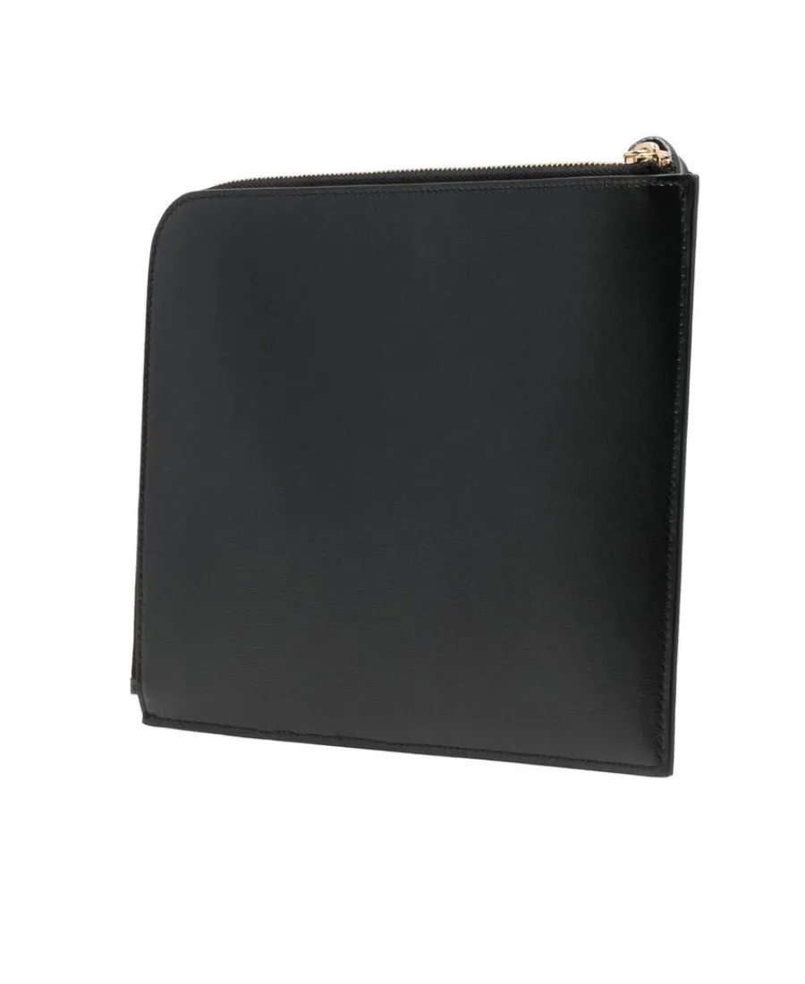 Jil Sander Logo Print Strap Clutch Bag