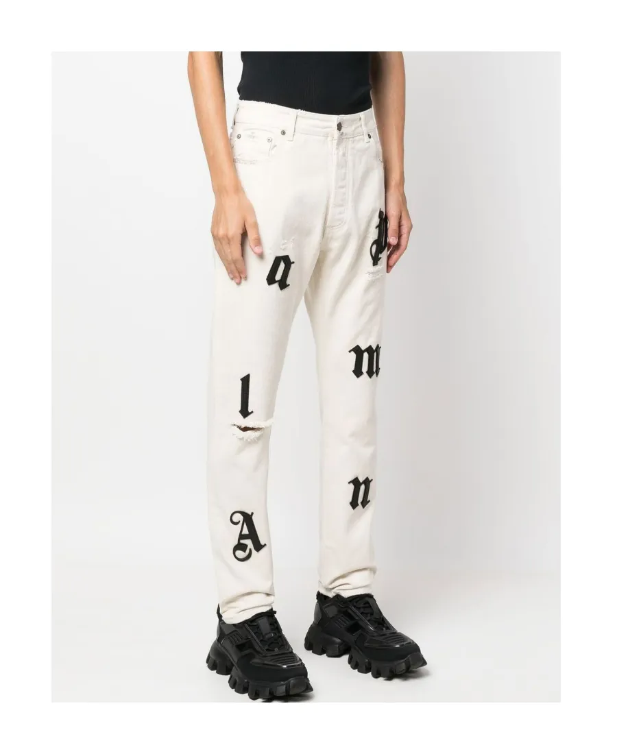 Logo-Patch Straight Leg Jeans