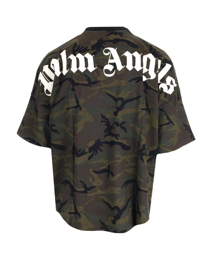 Palm Angels Camouflage Printed Crewneck T-Shirt