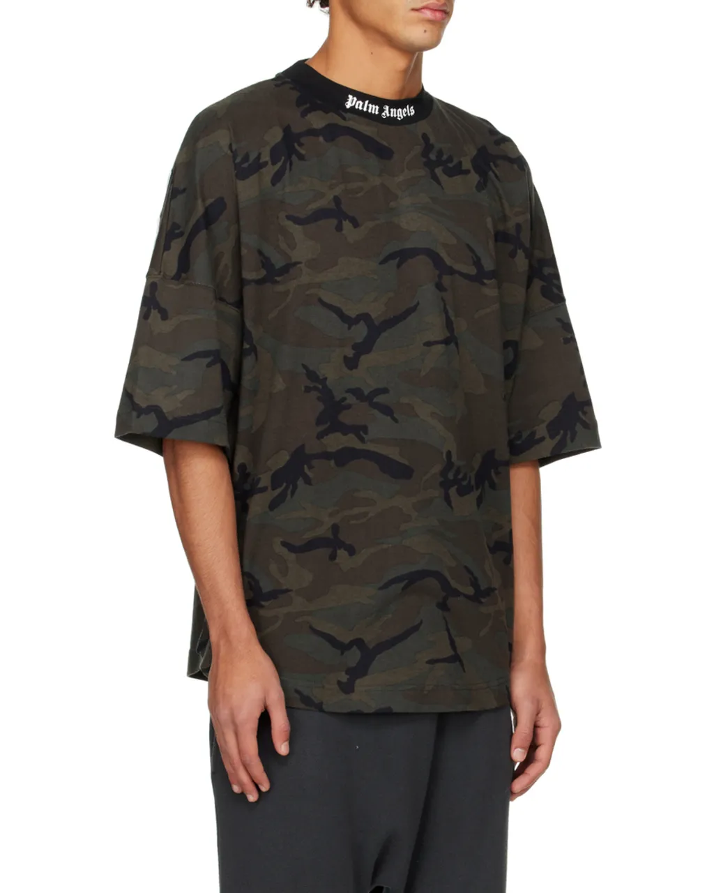 Palm Angels Camouflage Printed Crewneck T-Shirt