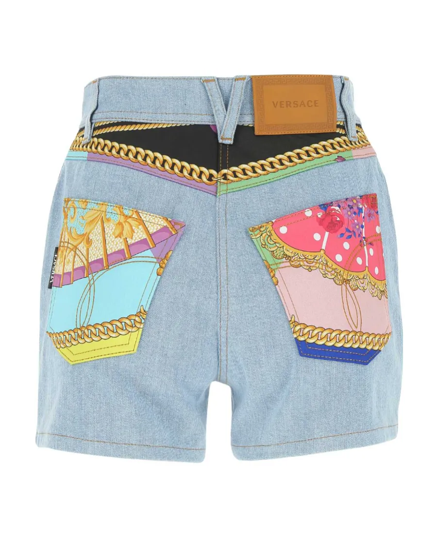 I Ventagli Patchwork Denim Shorts