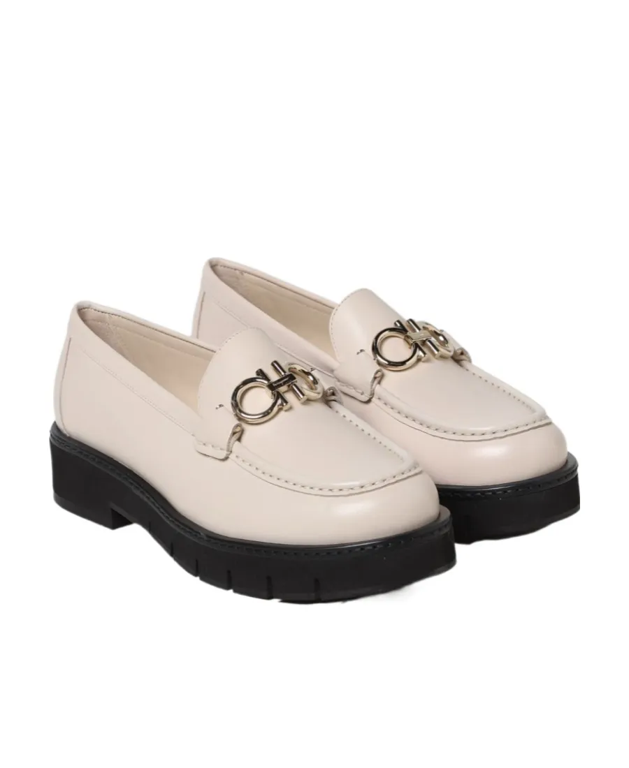 Salvatore Ferragamo Gancini Logo Plaque Loafers