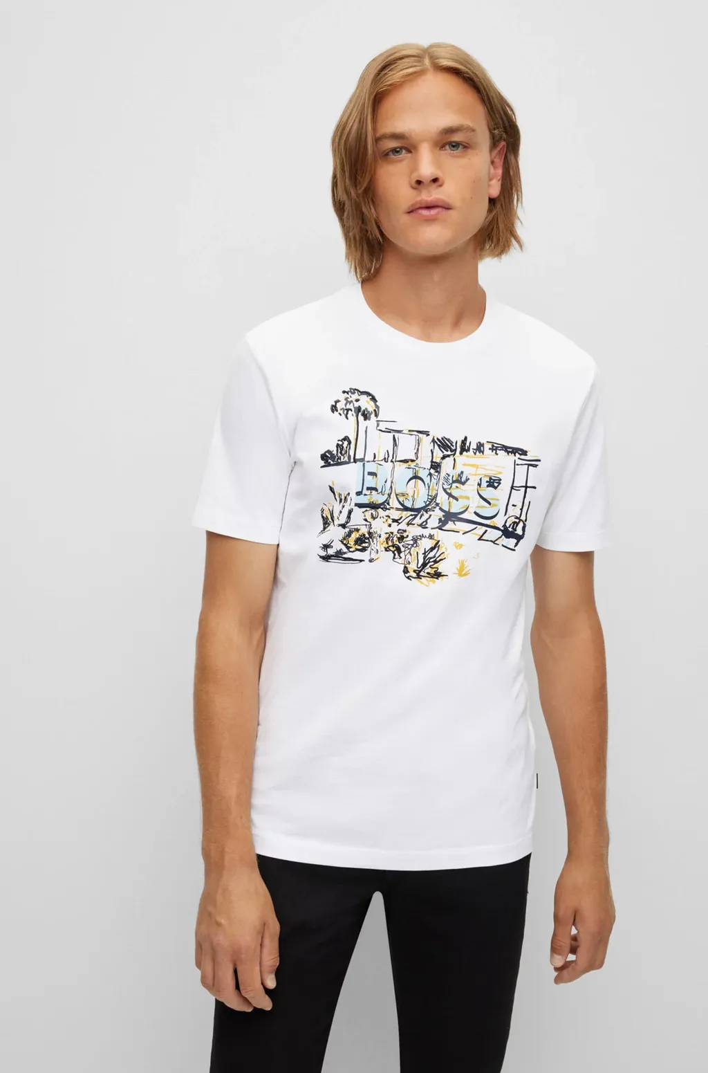 Illustration-Style Logo-Print T-Shirt