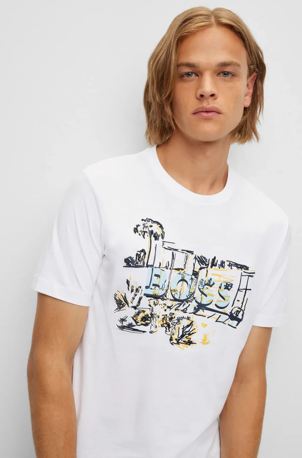 Illustration-Style Logo-Print T-Shirt