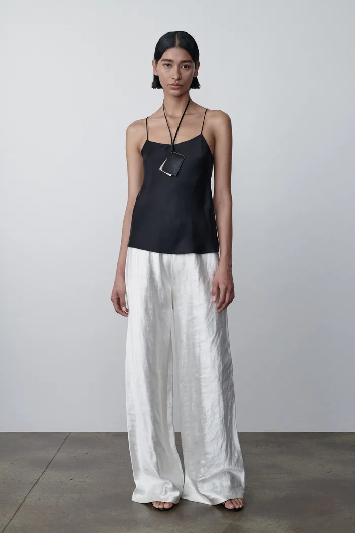 Square-Neck Silk Top