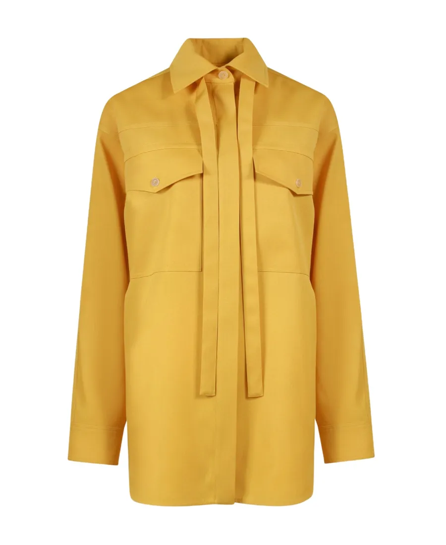 Jil Sander Pussybow-Collar Long-Sleeved Blouse