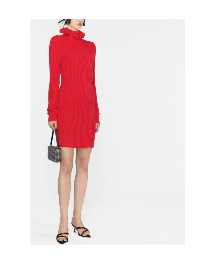 Roll-Neck Wool Mini Dress