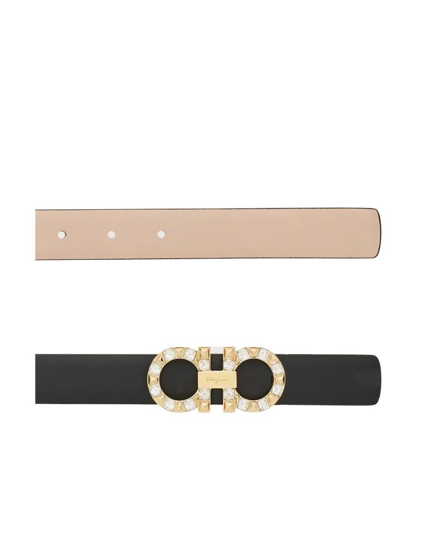 Leather Logo-Plaque Belt
