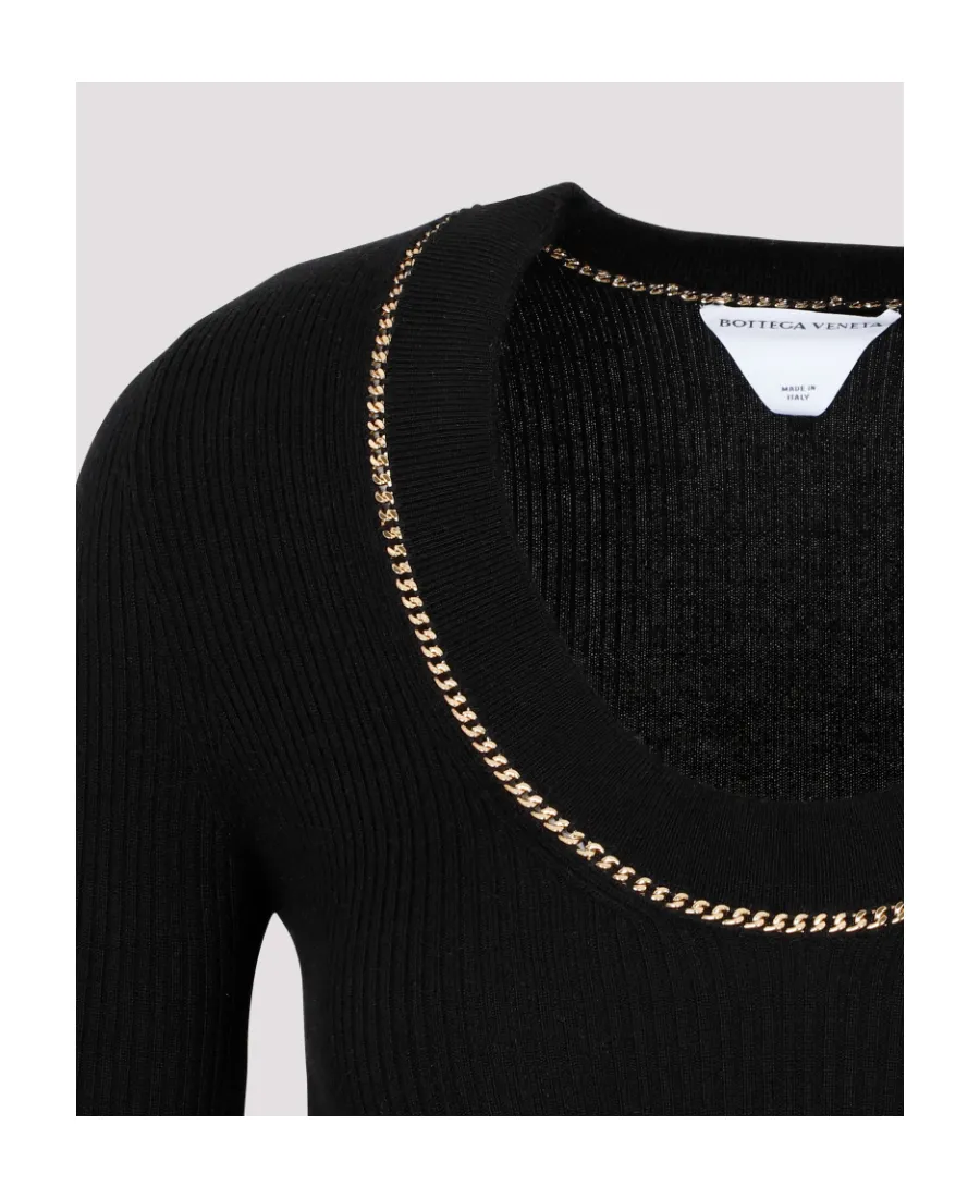 Bottega Veneta Chain Embellished Knitted Dress