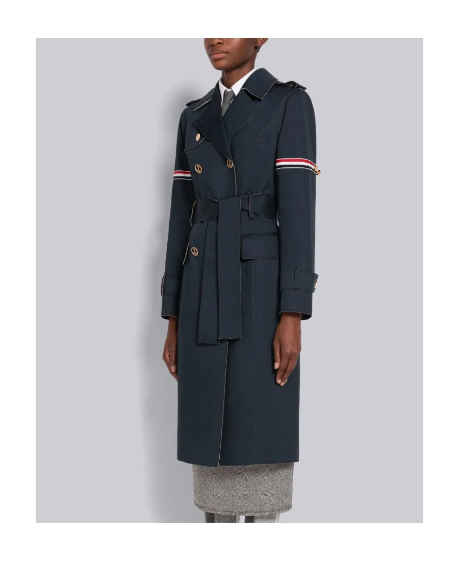 Rwb-Detail Belted Trench Coat