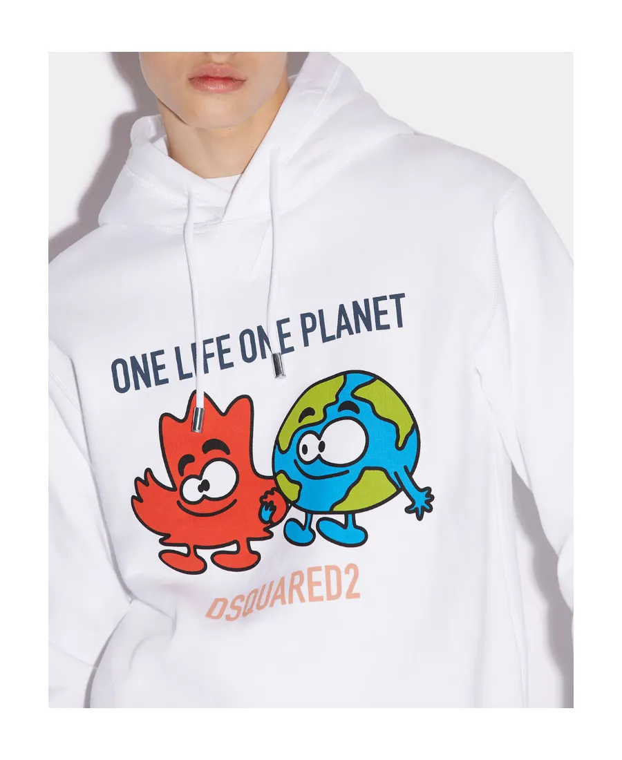 Graphic-Print Drawstring Hoodie