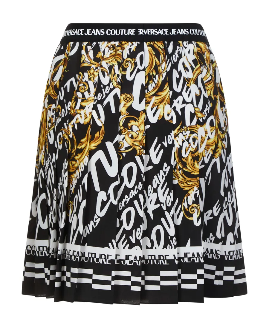 Barocco-Print Pleated Skirt