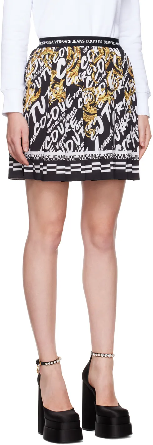 Barocco-Print Pleated Skirt
