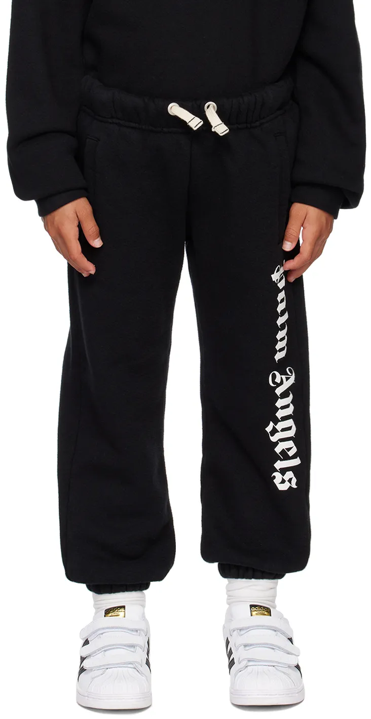 Palm Angels Kids Logo Printed Slim Cut Pants