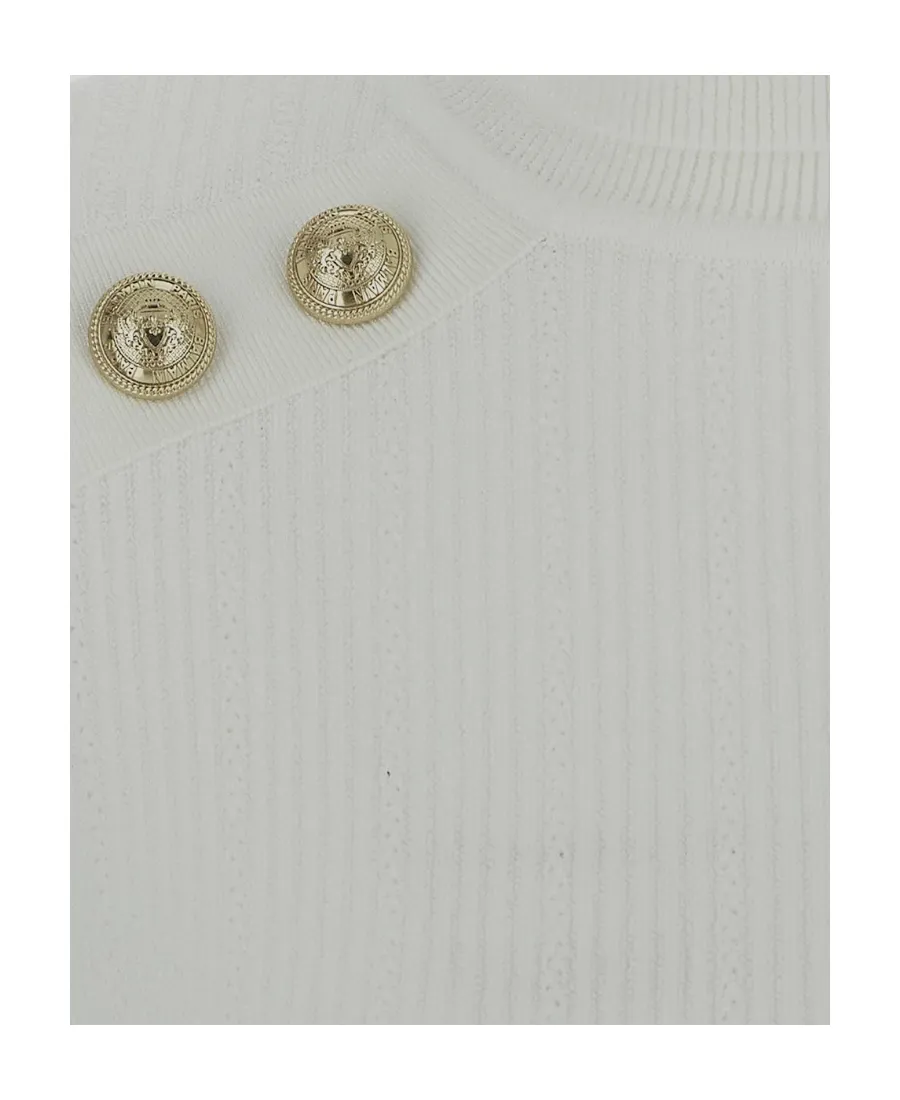 Balmain Button Embellished Turtleneck Jumper