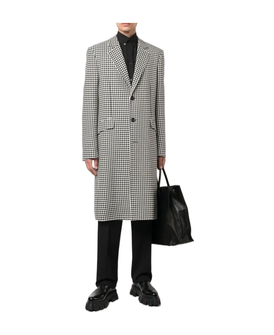 Alexander Mcqueen Houndstooth Single-Breasted Coat