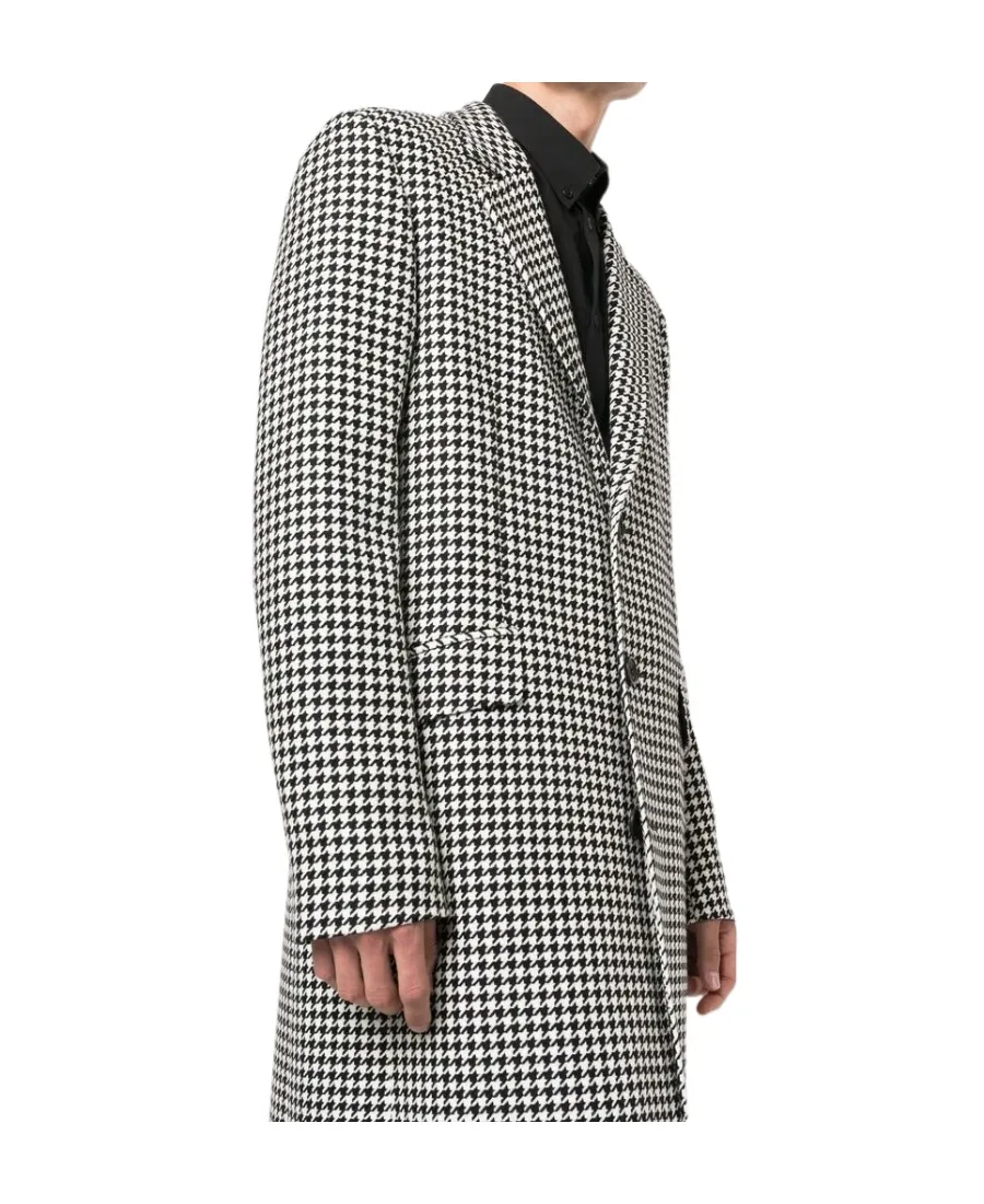 Alexander Mcqueen Houndstooth Single-Breasted Coat