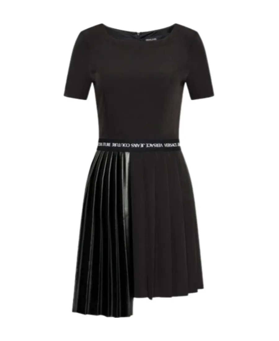 Pleated Asymmetric T-Shirt Dress