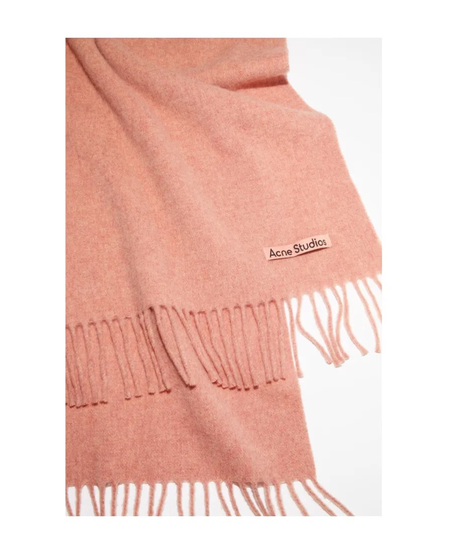 Acne Studios Logo Patch Fringed-Edge Scarf
