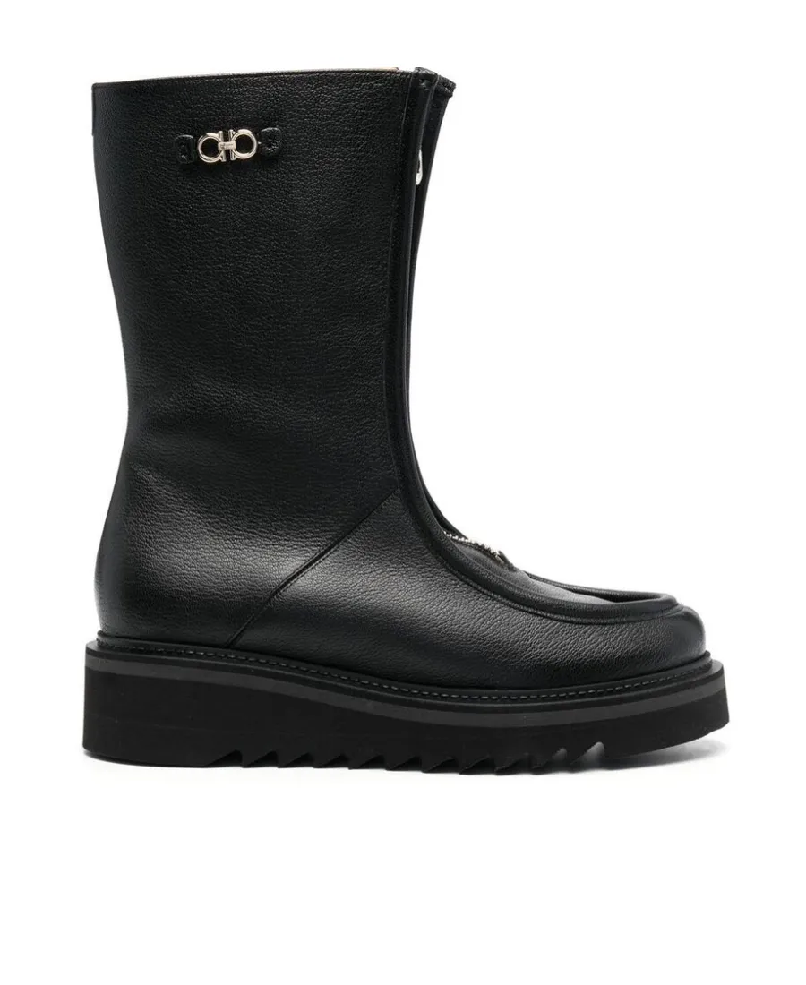 50Mm Zip-Front Leather Boots