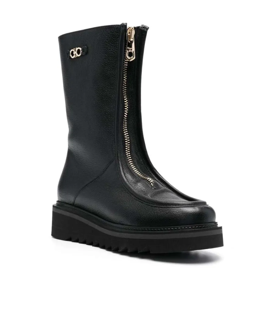 50Mm Zip-Front Leather Boots