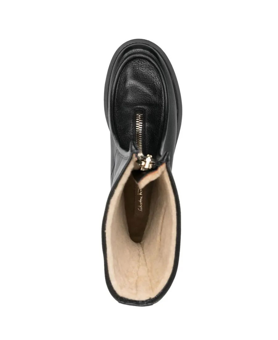 50Mm Zip-Front Leather Boots