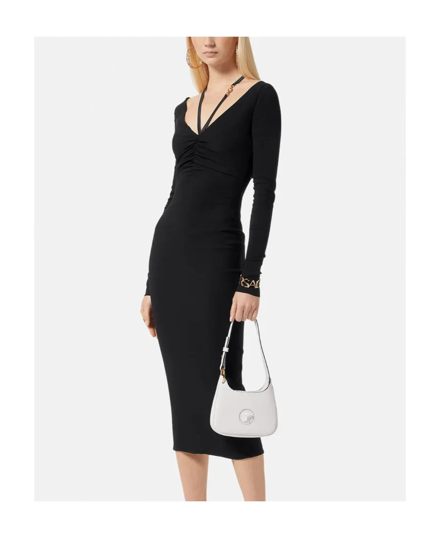 Medusa Head Ruched Midi Dress