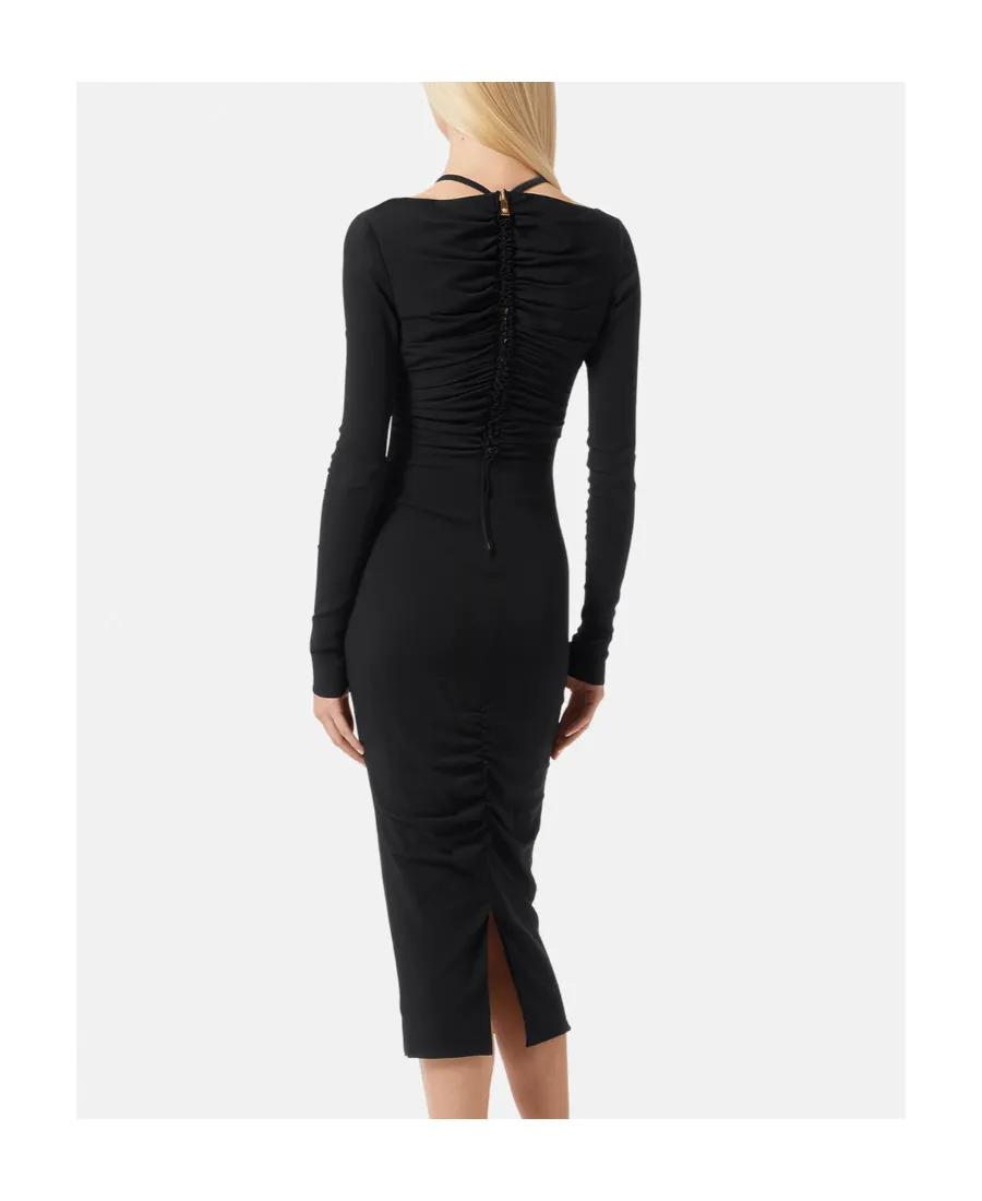 Medusa Head Ruched Midi Dress