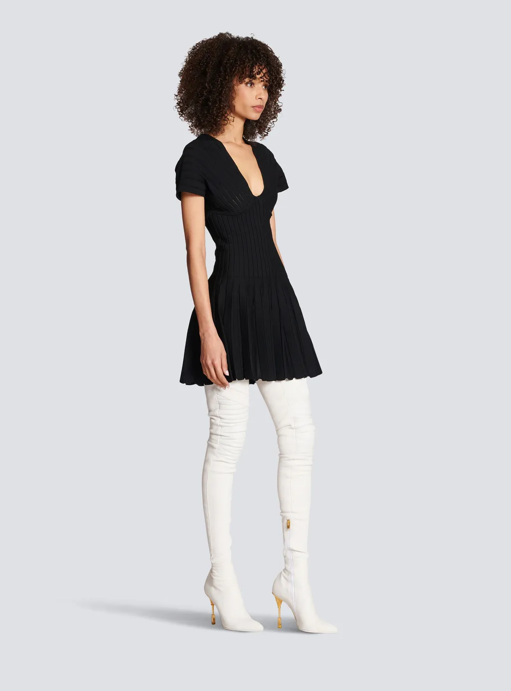 Balmain Pleated Knit Dress