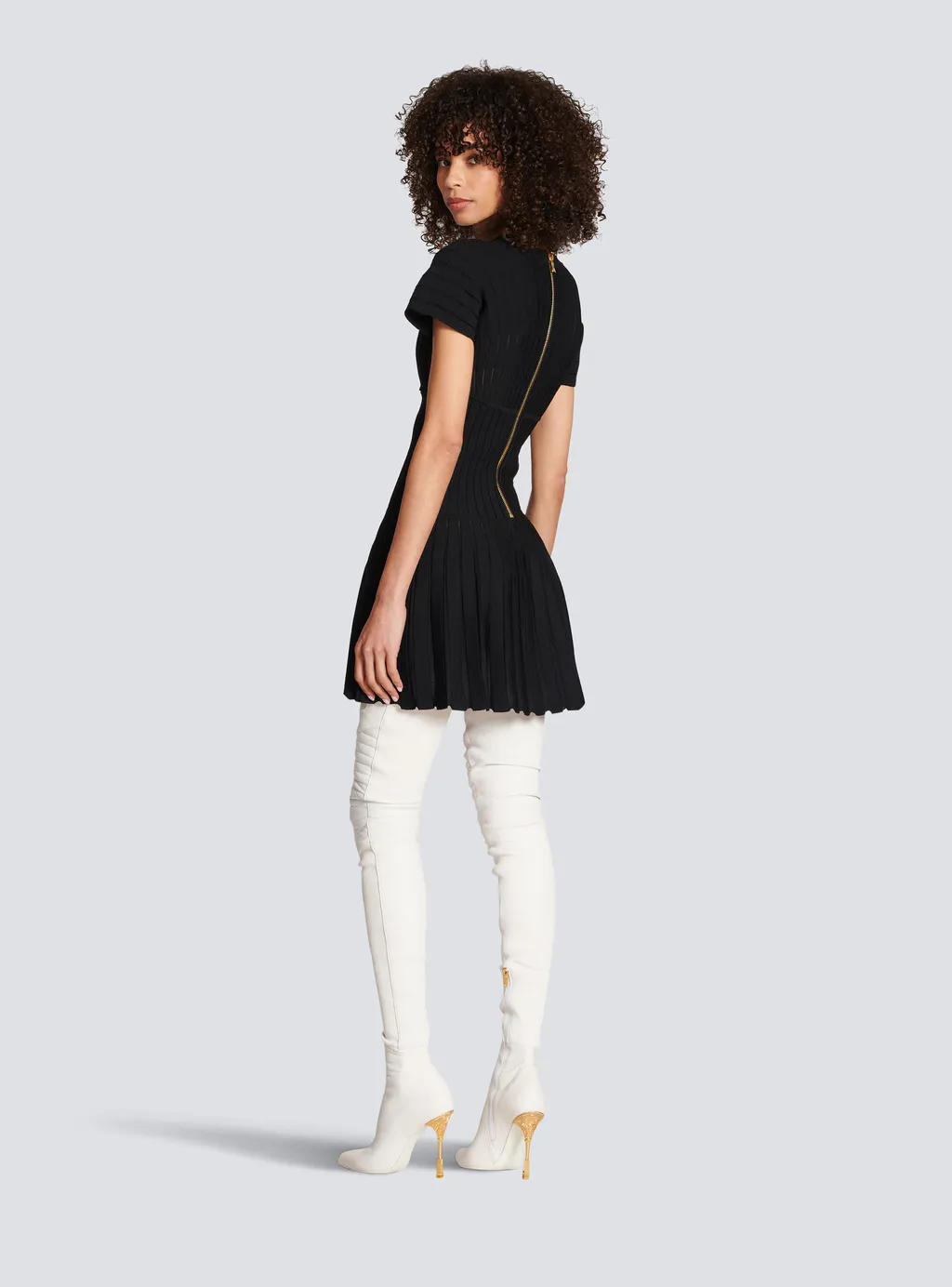 Balmain Pleated Knit Dress